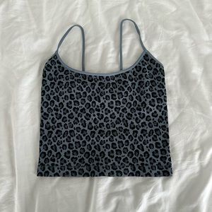 NikiBiki cheetah print open back tank top